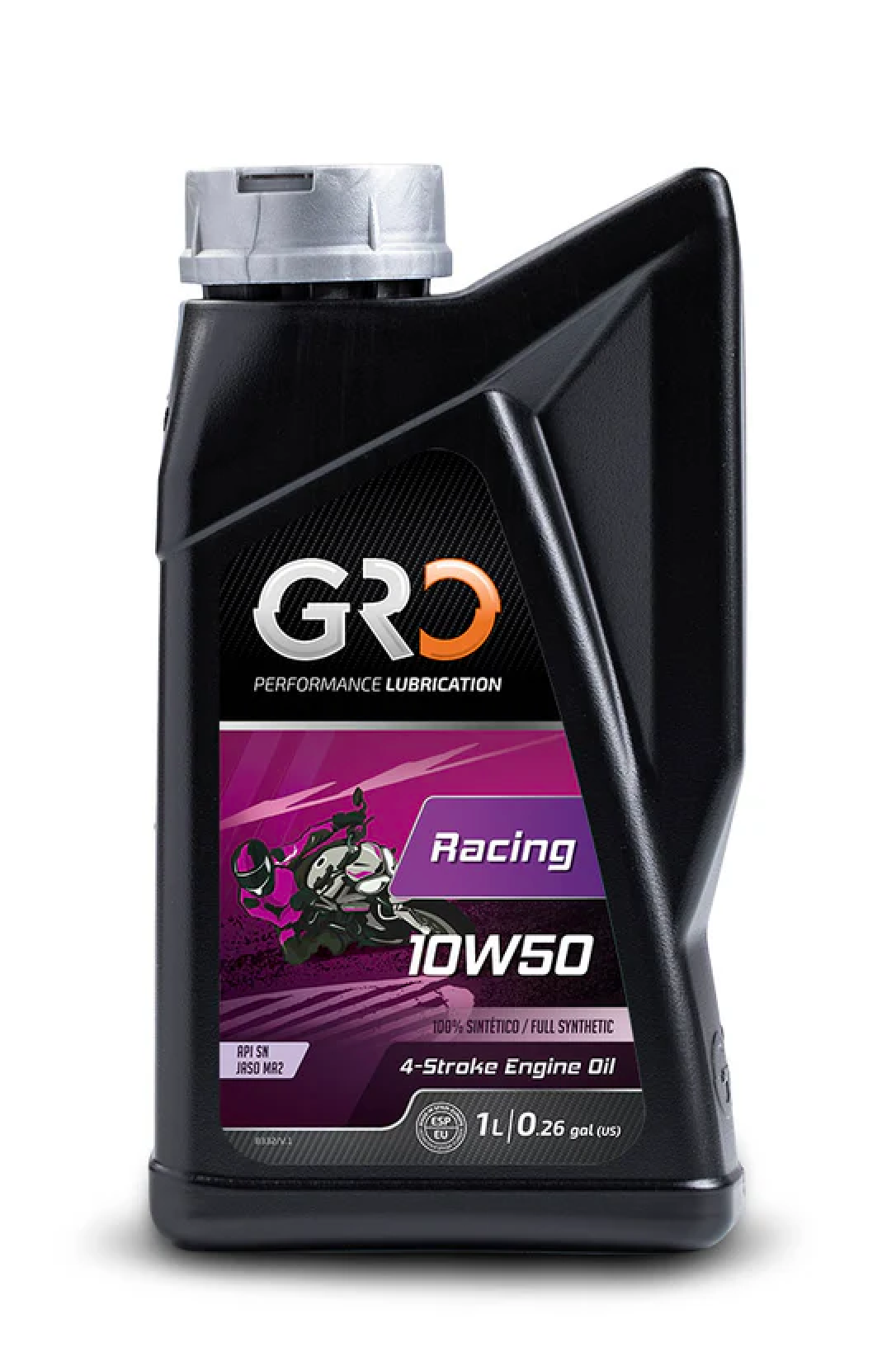 Масло моторное для мотоциклов GRO GLOBAL RACING 10W50,100% Synthetic Tri-Ester 1 л