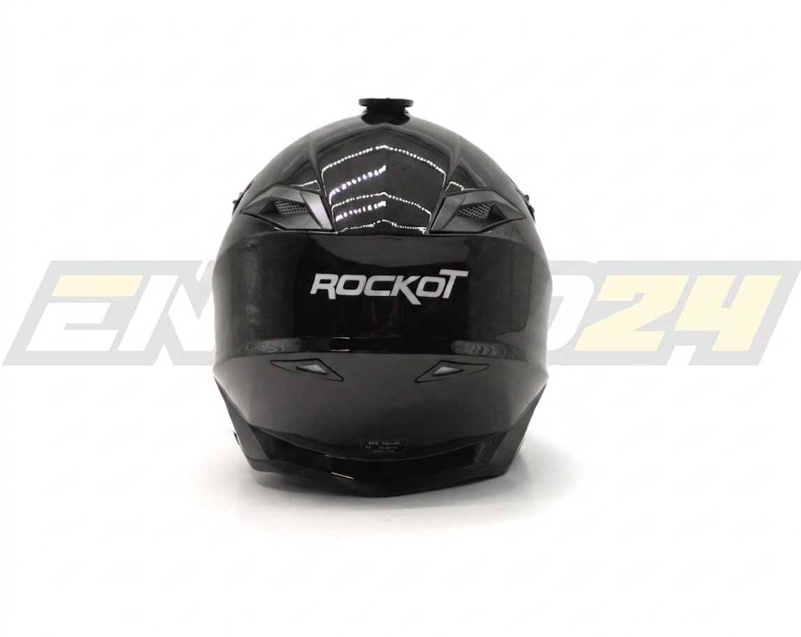 Шлем кроссовый ROCKOT RM-217 Dark GL (XL) (черный глянцевый однотонный)