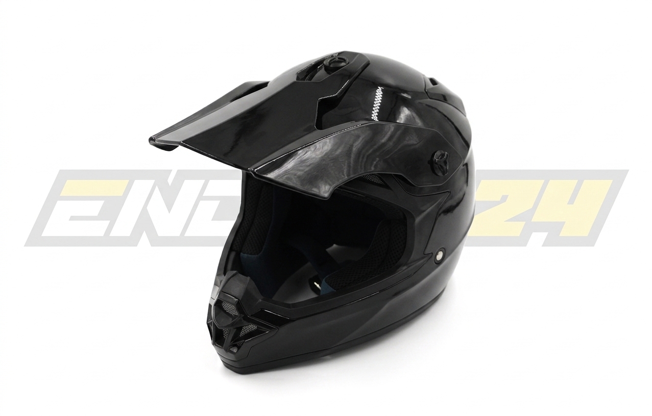 Шлем кроссовый ROCKOT RM-217 Dark GL (XS) (черный глянцевый однотонный)