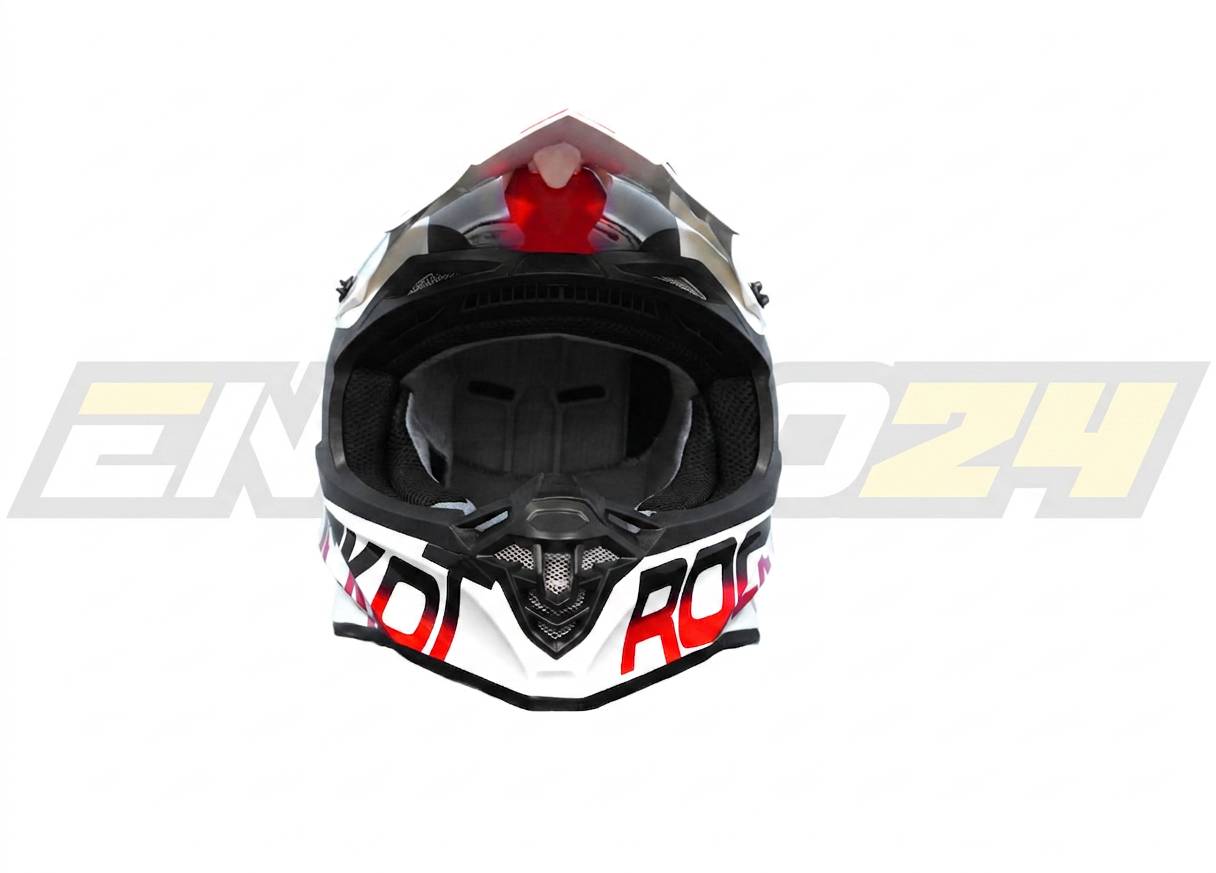 Шлем кроссовый ROCKOT RM-217 Inferno GL (XXL) (белый/красный/черный глянцевый)