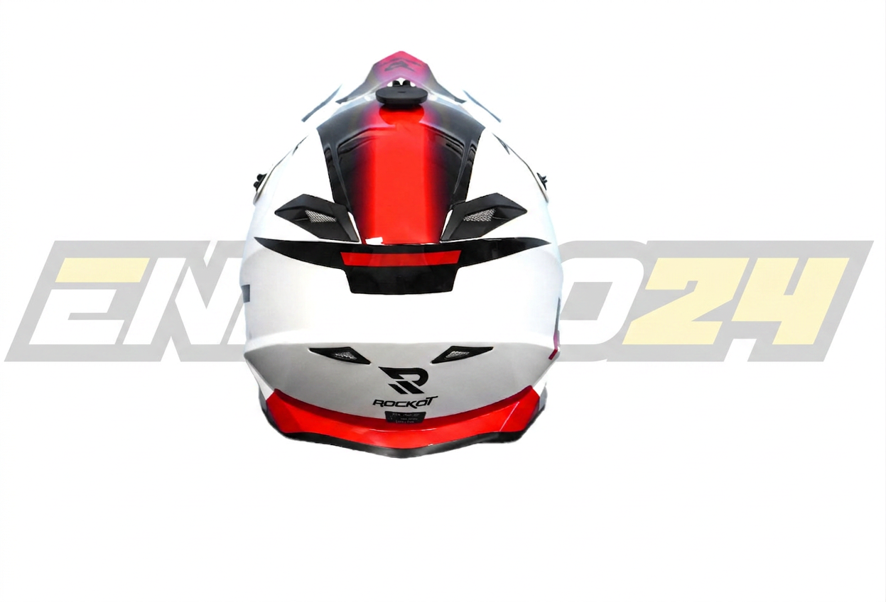 Шлем кроссовый ROCKOT RM-217 Inferno GL (XXL) (белый/красный/черный глянцевый)